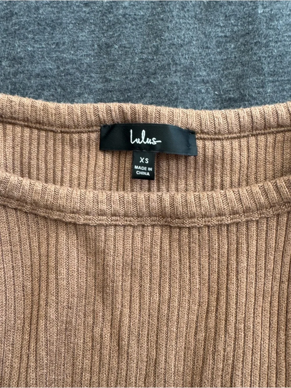 Lulus Ribbed Tank Dress in Tan - Picture 2 of 3